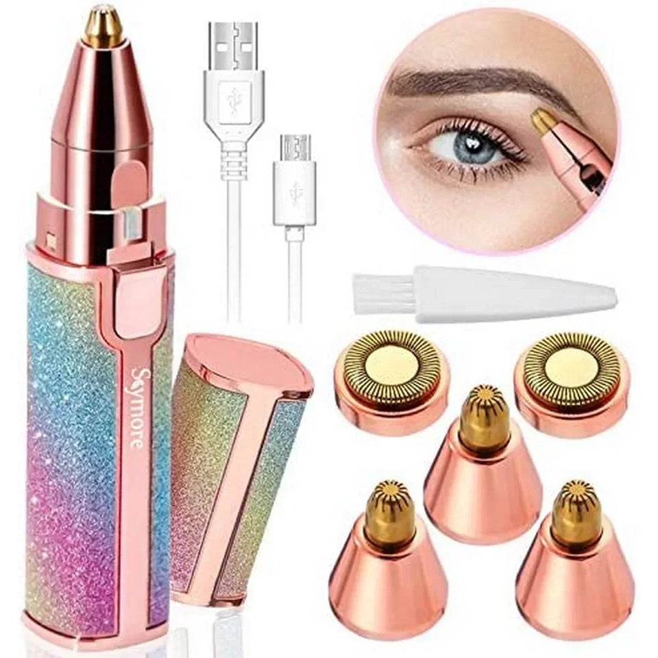 2-in-1 Facial Hair Remover & Eyebrow Trimmer Compact Grooming Tool