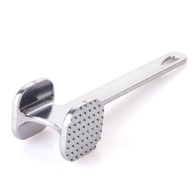 Meat Mallet Tenderizer Steak Hammer Kitchen Tool Aluminum Metal Sliver