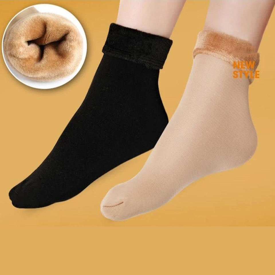 Ladies Velvet Cashmere Warm Socks For Ladies– Thick Wool – 2 Pairs