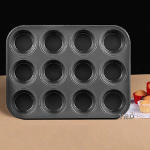 12 Hole Cupcake Tray, Muffin Pan,non stick cupcake baking pan kitchen