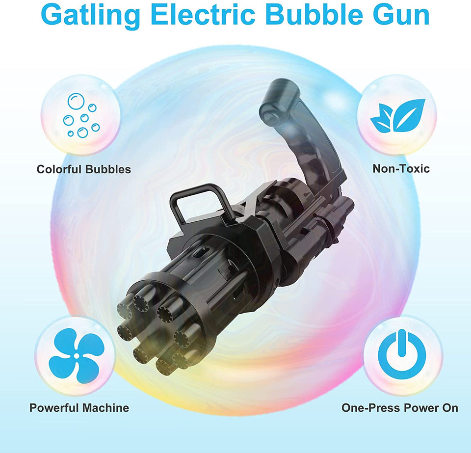 Gatling Automatic Water Bubble Gun Toy For Kids – Safe for Kids