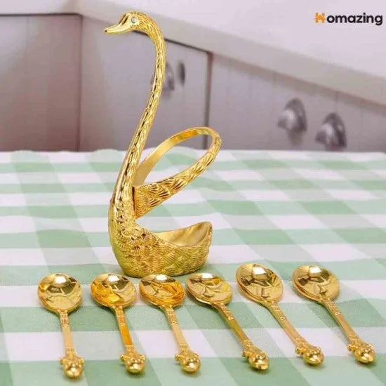Color Guaranteed Spoon Set With Swan Stand – Everyday Kitchen Use