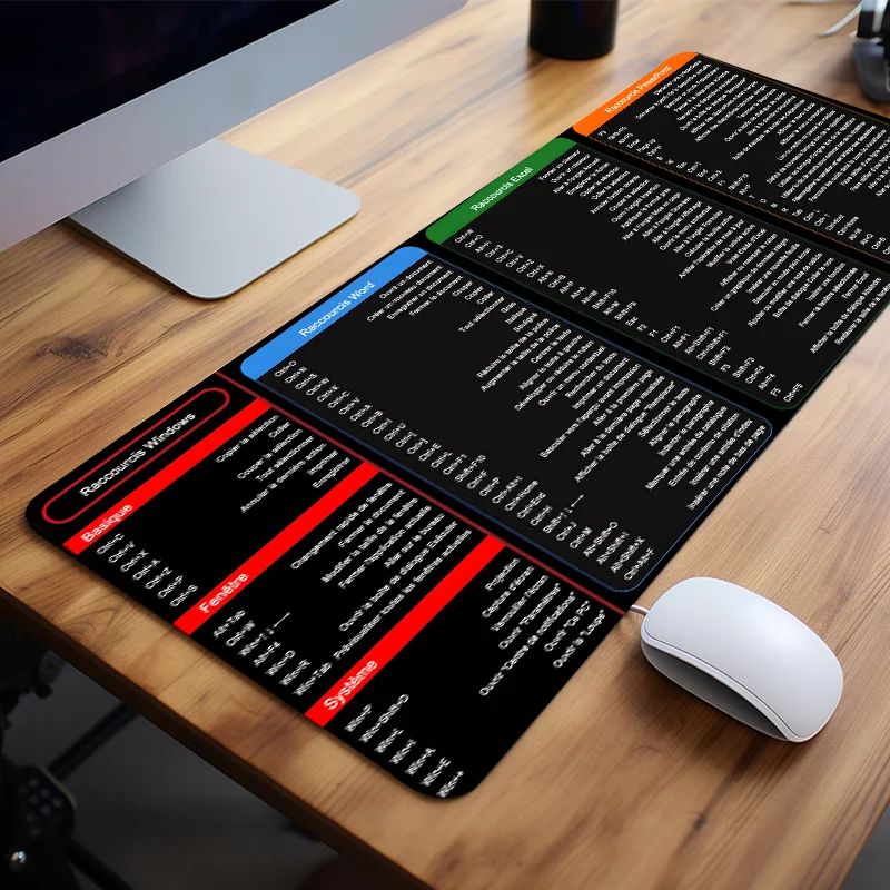 Anti-Slip Extended Keyboard & Mouse Mat Shortcut Key Design