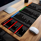 Anti-Slip Extended Keyboard & Mouse Mat Shortcut Key Design