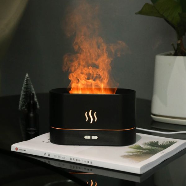 RGB Flame Humidifier & Aroma Diffuser Ambient Mist Lamp