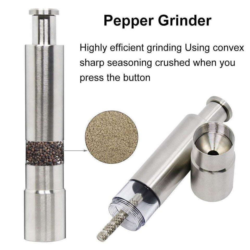 Stainless Steel Mini Pepper Grinder Mill Premium Tall Premium Salt