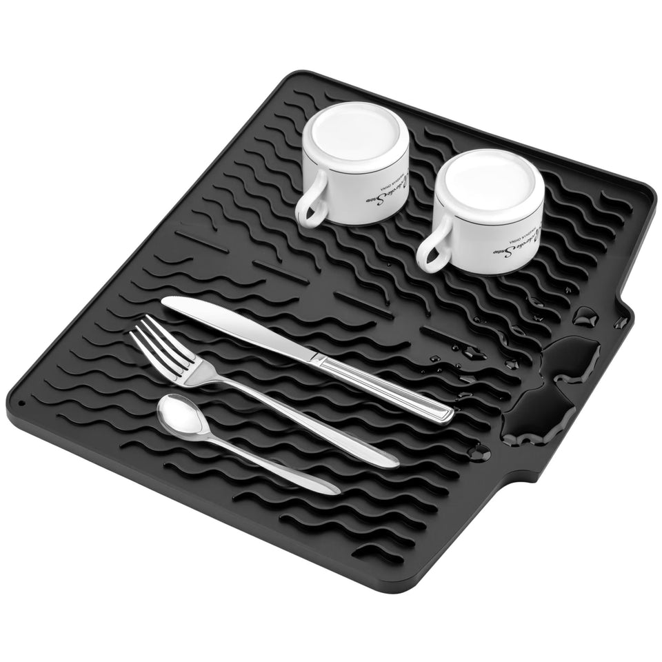 **Premium Silicone Sink Drying Mat – Dish Drying Pad with Drain Spout for Kitchen Sink & Countertop**