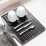 **Premium Silicone Sink Drying Mat – Dish Drying Pad with Drain Spout for Kitchen Sink & Countertop**