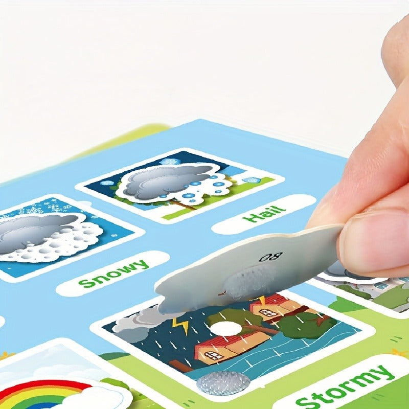 Preschool Busy Book for Kids with Reusable Stickers – ABC, Animals & Shapes