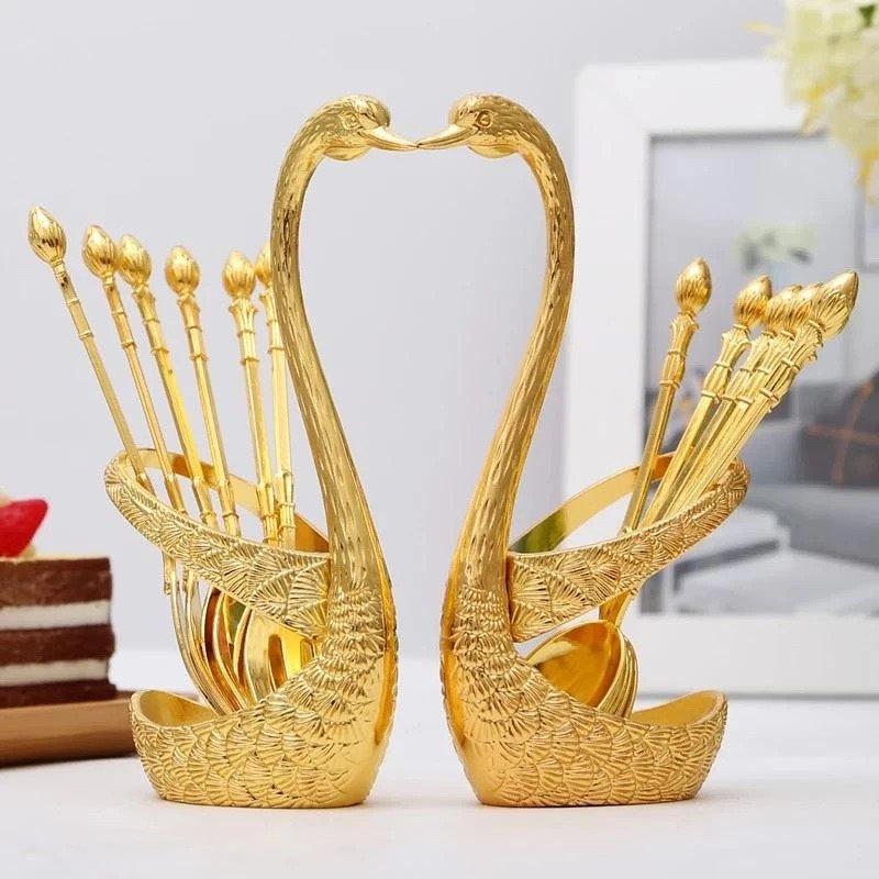 Color Guaranteed Spoon Set With Swan Stand – Everyday Kitchen Use