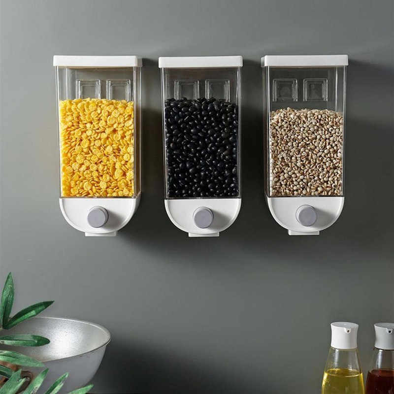 Wall Mounted Easy Press- Kitchen Food Storage Container Cereal