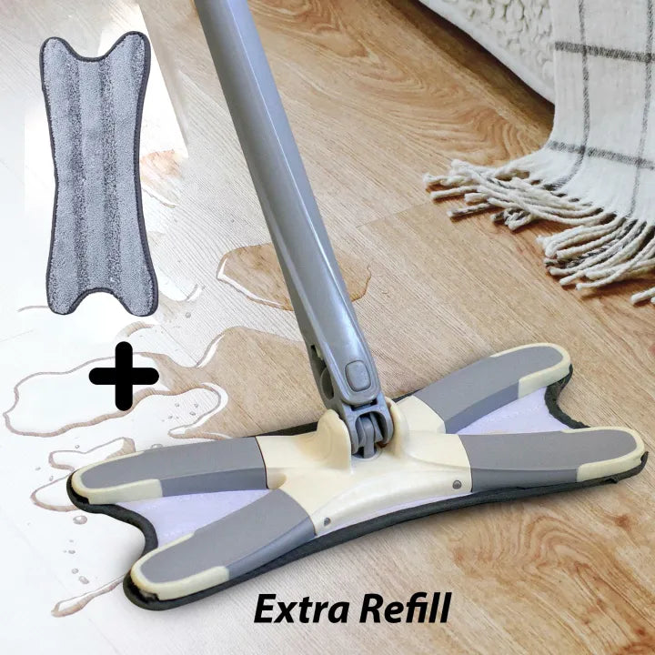 X-Type Microfiber Twist Mop Self-Wringing Floor Cleaning Mop