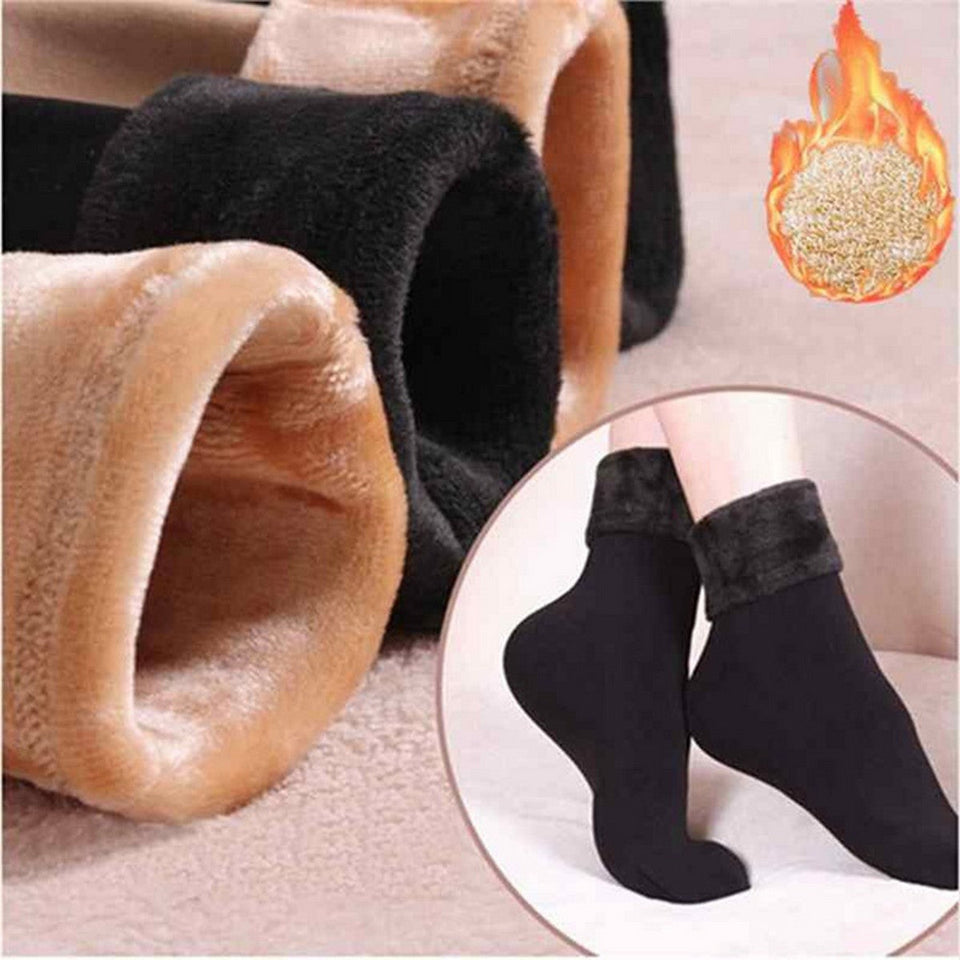 Ladies Velvet Cashmere Warm Socks For Ladies– Thick Wool – 2 Pairs