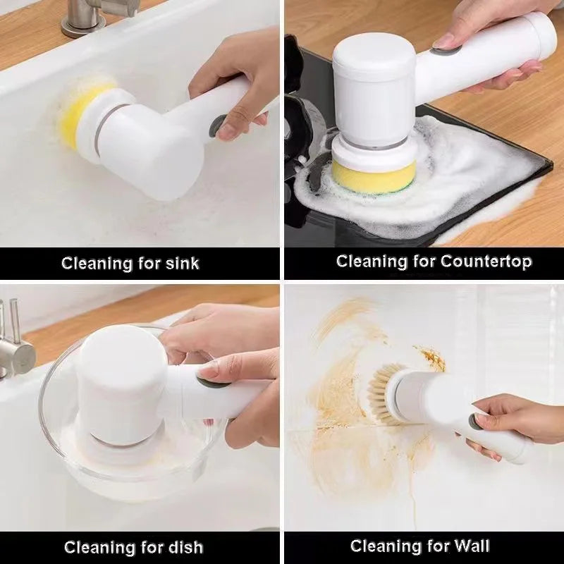 5-in-1 Electric Cleaning Brush Cordless Household Scrubber