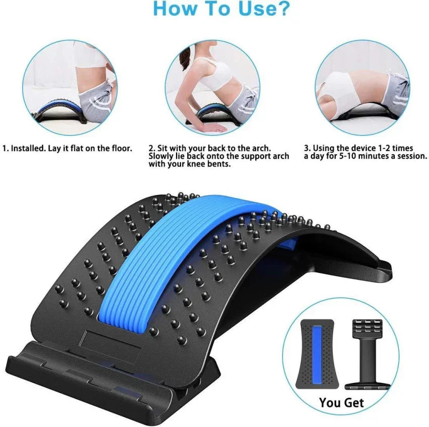 Magic Back Stretcher Lower Lumbar Massage Support Spine Pain Relief