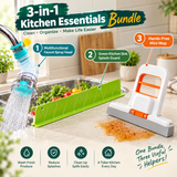3-Piece Faucet Splash Guard & Mini Cleaning Mop Set for Kitchen Sink