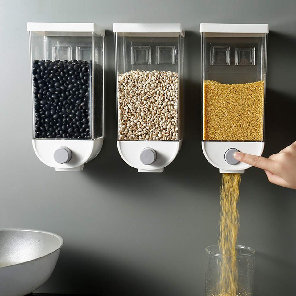 Wall Mounted Easy Press- Kitchen Food Storage Container Cereal