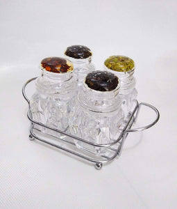 Acrylic Kitchen Salt & Pepper Shaker With Stainless Steel – 4 Pcs
