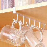 6 Hooks Metal hanger, Storage Shelf Wardrobe Cabinet – Pack of 2