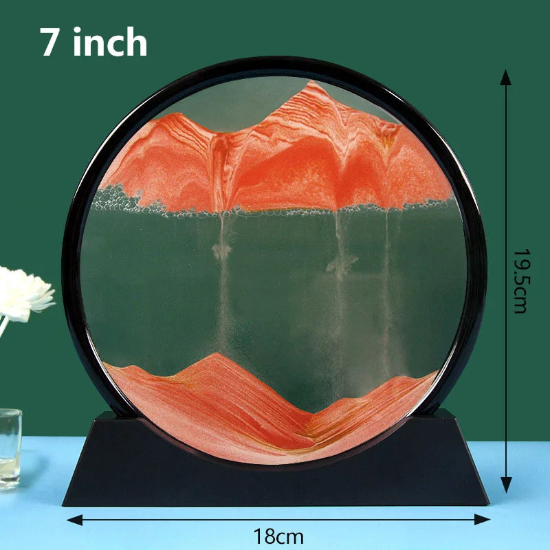 Moving Sand Art Pictures 3-d, Quicksand Painting Ornaments, Round