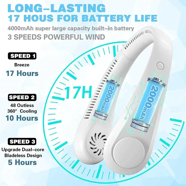 Rechargeable Portable Hanging Neck Fan – Reliable Performance