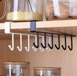 6 Hooks Metal hanger, Storage Shelf Wardrobe Cabinet – Pack of 2