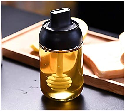 250ml Kitchen Condiment Jar Glass Seasoning Bottle With Honey Brush