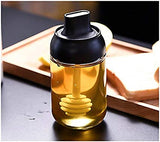 250ml Kitchen Condiment Jar Glass Seasoning Bottle With Honey Brush