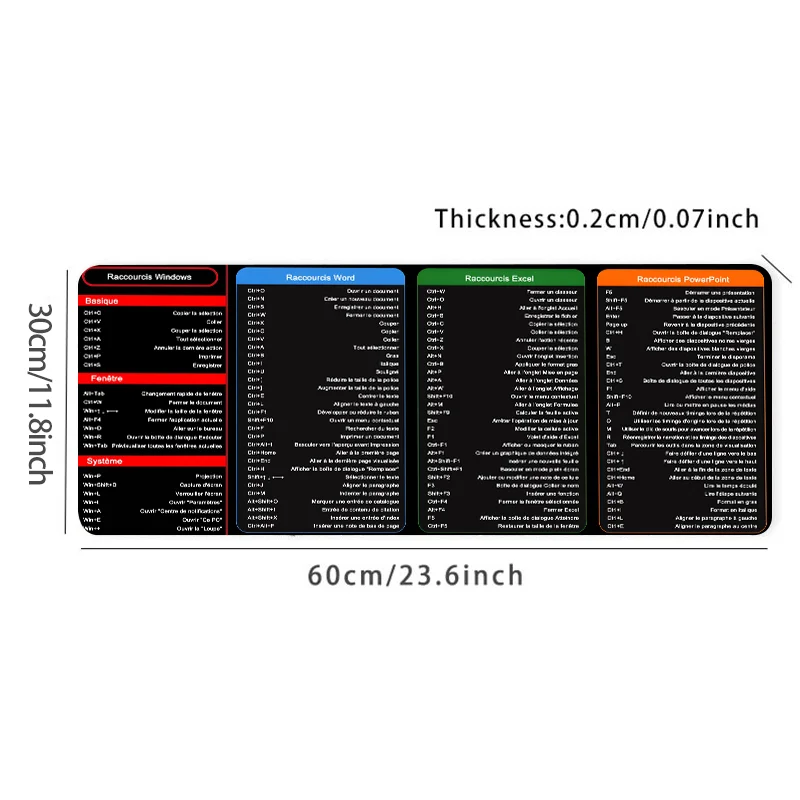 Anti-Slip Extended Keyboard & Mouse Mat Shortcut Key Design