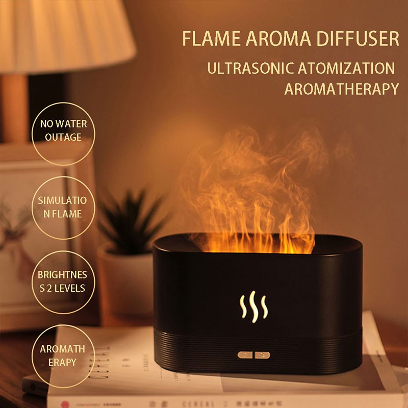 RGB Flame Humidifier & Aroma Diffuser Ambient Mist Lamp