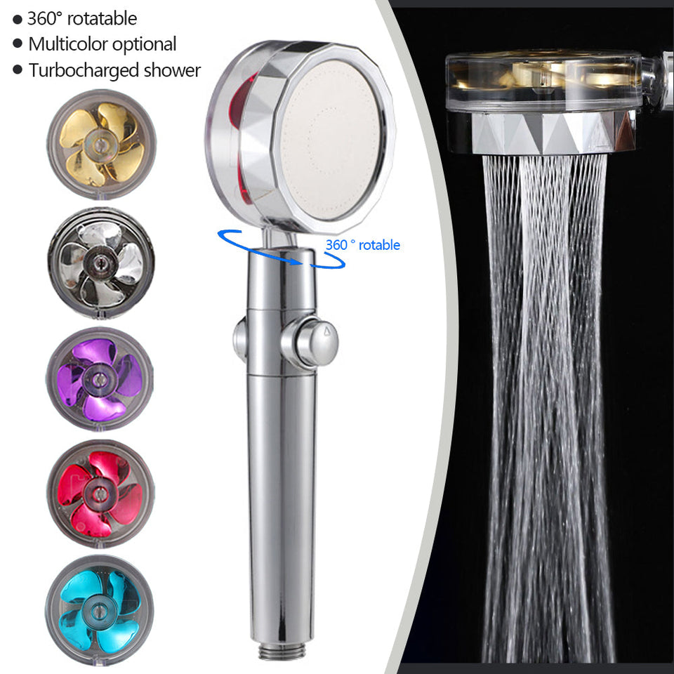 360 Degrees Rotating High Pressure Shower Heads, Handheld Turbo Fan