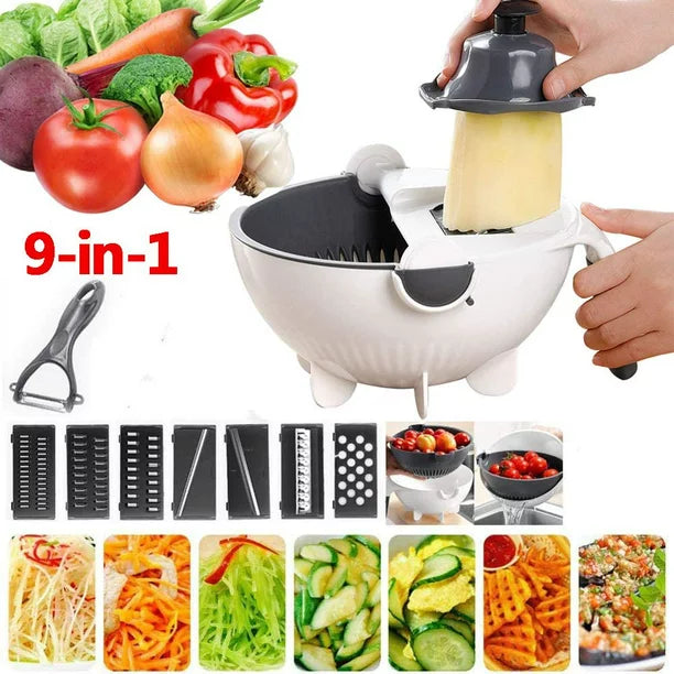 Multifunctional Vegetable Cutter with Drain Basket Kitchen Slicer