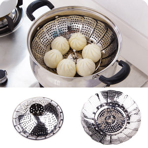 Stainless Steel Folding Steamer Basket Set Food Basket Mesh Vegetable