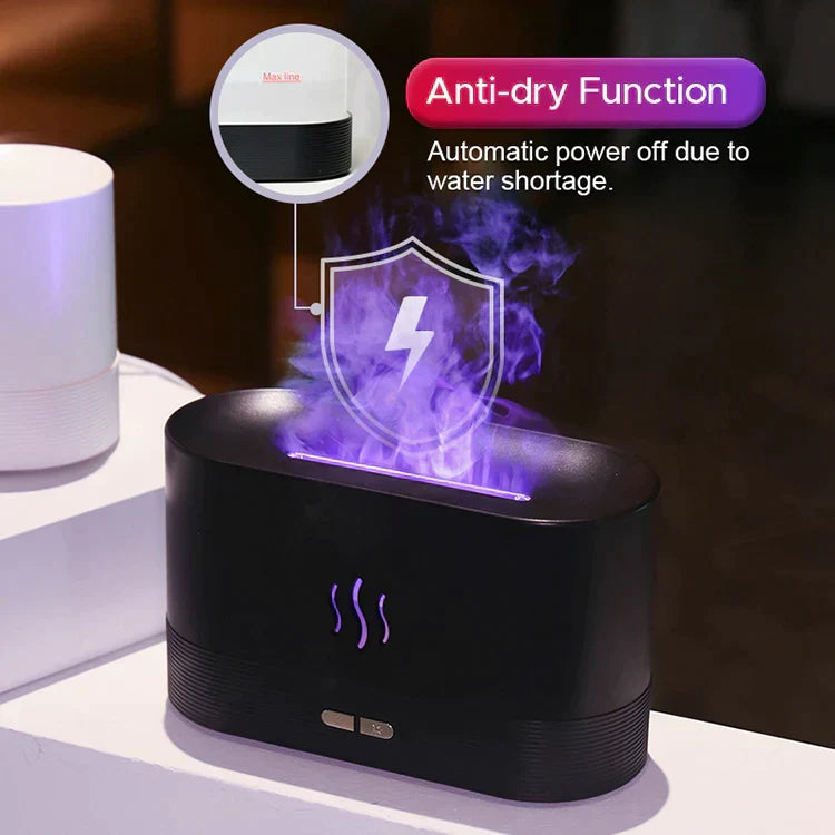 RGB Flame Humidifier & Aroma Diffuser Ambient Mist Lamp