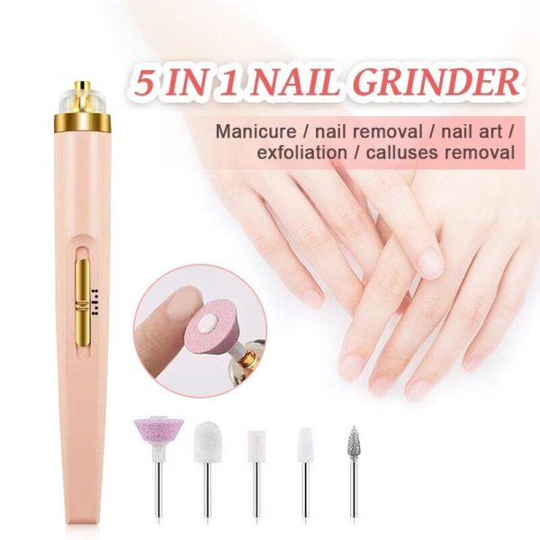 5 In 1 Professional Manicure Pedicure Kit Nail Grinding, Burnishing