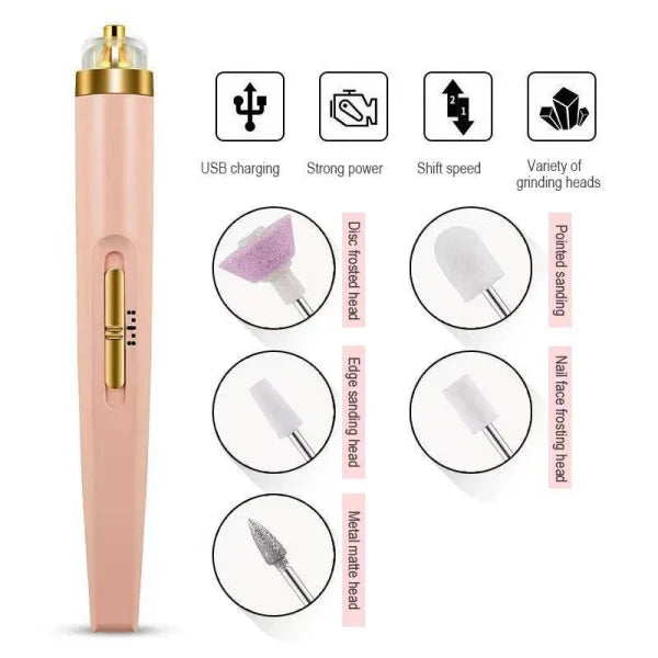 5 In 1 Professional Manicure Pedicure Kit Nail Grinding, Burnishing