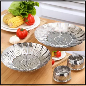 Stainless Steel Folding Steamer Basket Set Food Basket Mesh Vegetable