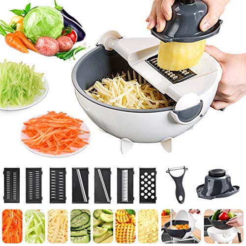 Multifunctional Vegetable Cutter with Drain Basket Kitchen Slicer
