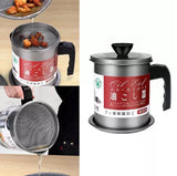 Stainless Steel Oil Filter Storage Pot Kitchen Oil Strainer