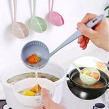 2 In 1 Long Handle Soup Spoon Home Strainer Cooking – Pack of 2