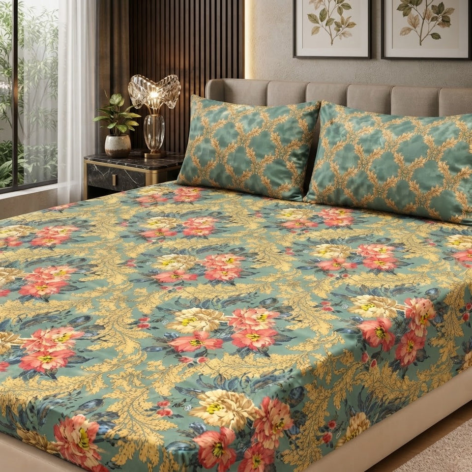 Gift Pack Cotton King Size 1 BedSheet And 2 Pillow Covers In Premium Box Packing
