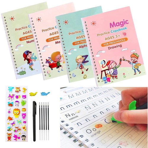 Magic Practice Copybook for Kids, Children Reusable – Pack of 4