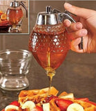 Crystal Glass Honey Dispenser Transparent Honey Storage Bottle