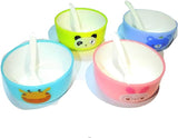 Animal Paradise Cartoon Bowls With Spoons – Set of 4
