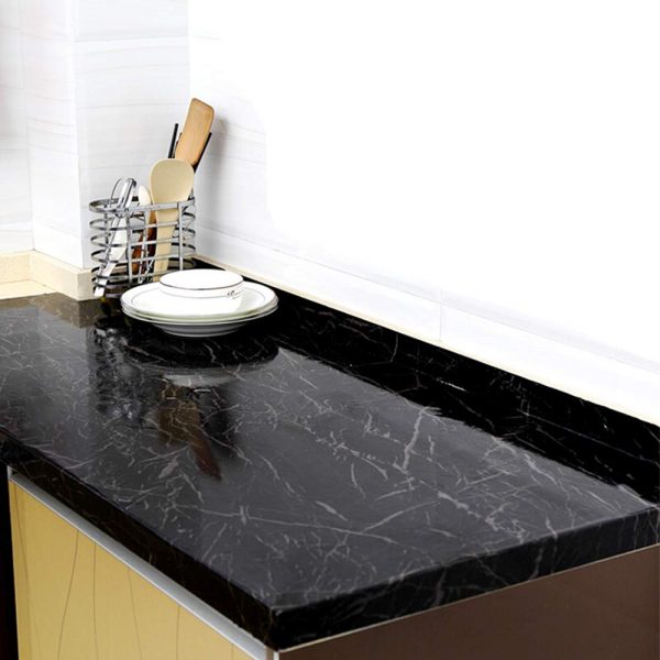 Black marble Self Adhesive Waterproof Stickers – Pack of 3