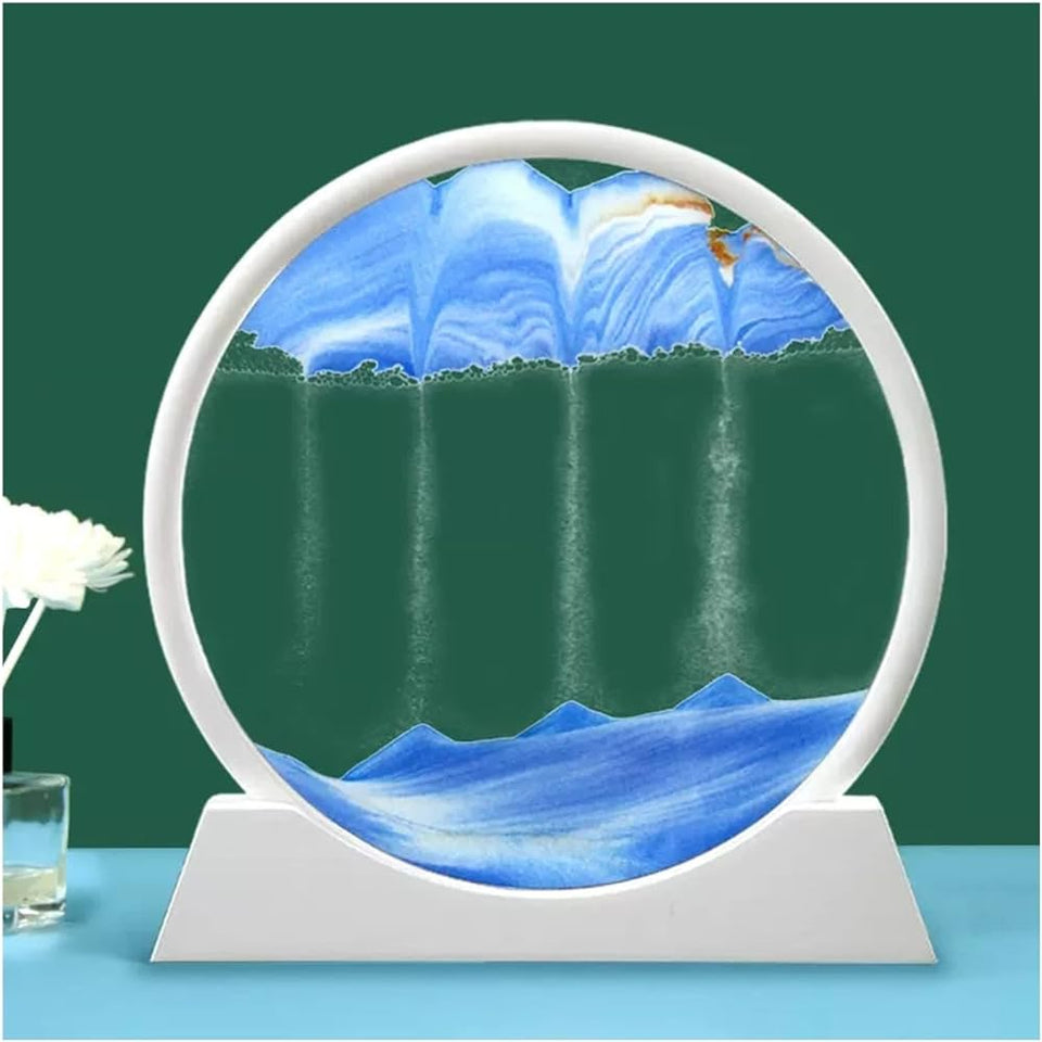 Moving Sand Art Pictures 3-d, Quicksand Painting Ornaments, Round