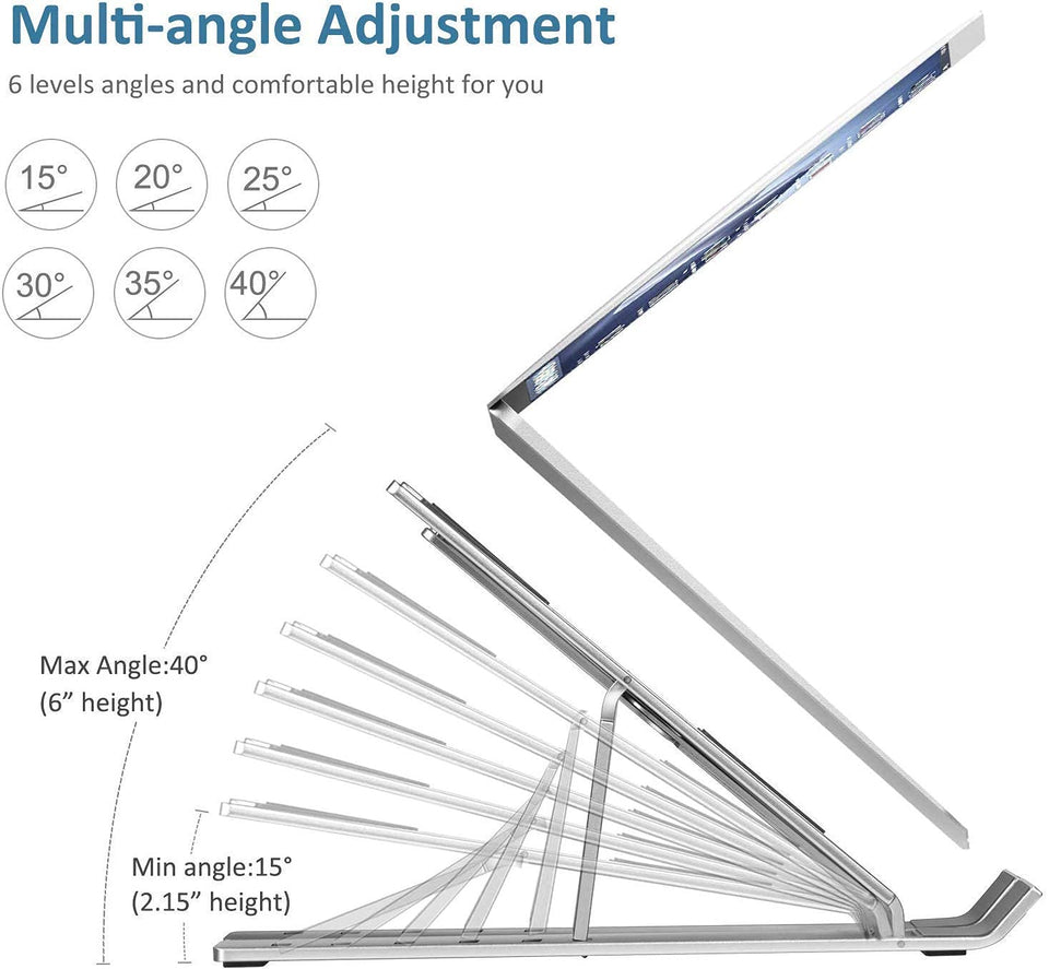 Foldable Aluminium Laptop Stand Adjustable Portable Desk Stand