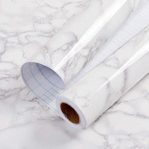 Self Adhesive White Marble Sheet for Kitchen Waterproof – Pack of 5