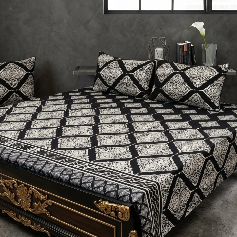 3D Crystal Cotton 3-piece Bedsheet Set AY0010060