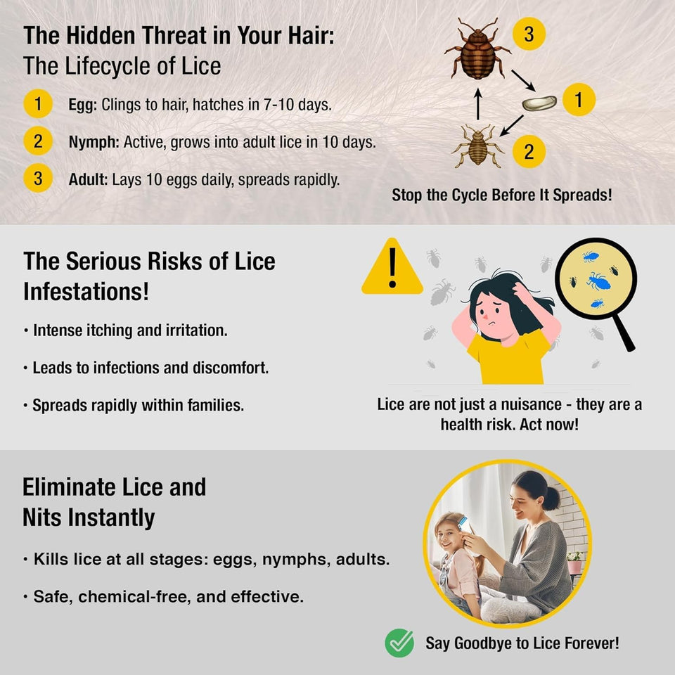 Electric Lice Removal Comb Fine-Tooth Scalp Care Tool
